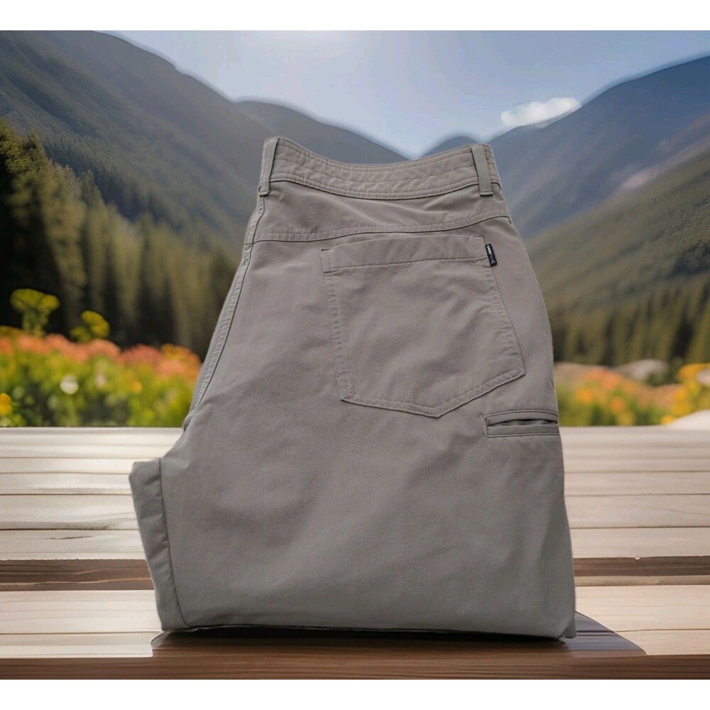 SWISS TECH OUTDOOR NYLON & SPANDEX DOUBLE KNEE PANTS BROWN MEN'S SIZE 36X32  EUC